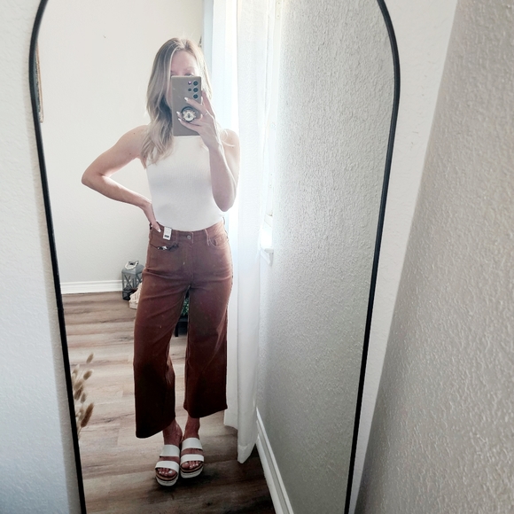 Judy Blue Tummy Control Wide Leg Crop Jeans Size 3(26) 5(27) 11(30) - Picture 10 of 16